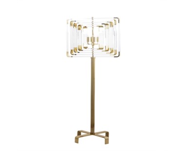 Spiral Acrylic Floor Lamp - Brass